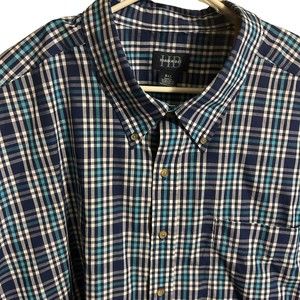 HARBOR BAY MEN SHIRT 5XL MULTICOLOR BUTTON FRONT SHORT SLEEVE POCKET BUTTON